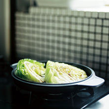 画像をギャラリービューアに読み込む, 味わい鍋の両手鍋のフタを使って野菜やお魚やお肉の焼き料理