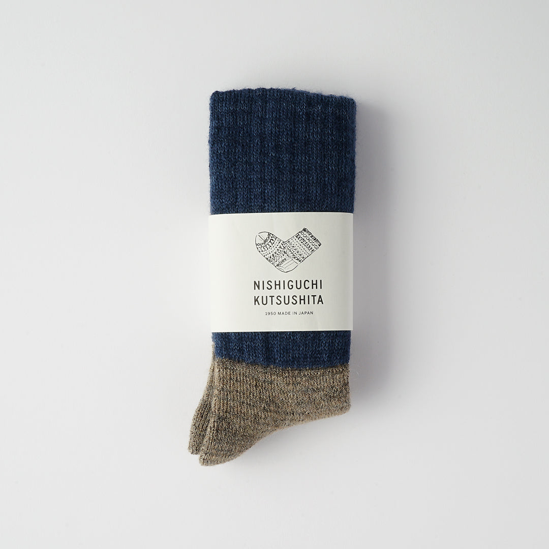 モヘアウールパイルソックス (S 23-25cm) (M 25-27cm) 西口靴下 [奈良