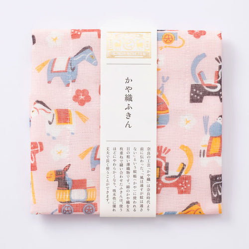 干支の柄のかや織ふきん 午(うま)